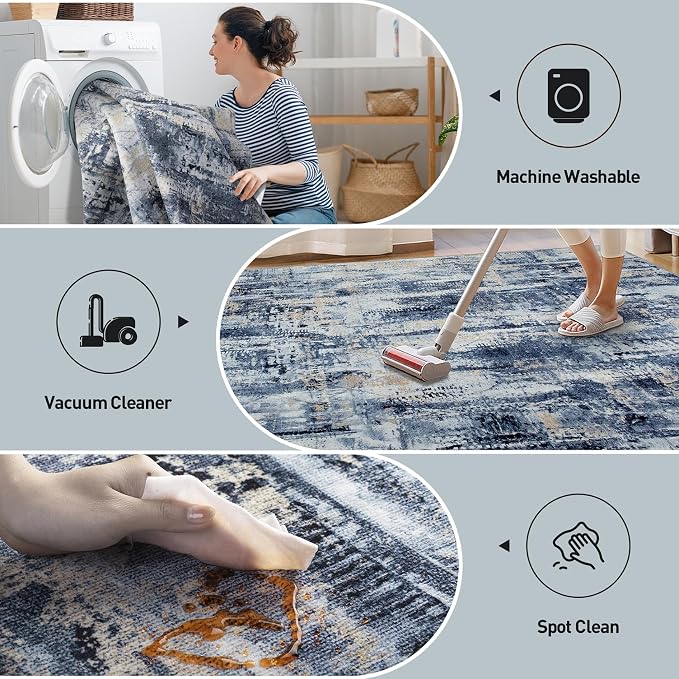6x9 Area Rugs Washable Rug: Large Modern Abstract Living Room Rug Soft - Image 4