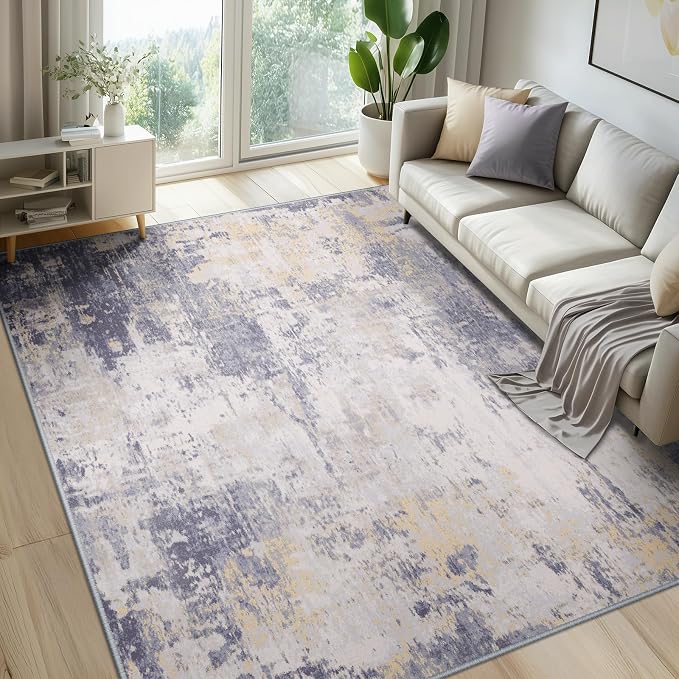 RELEANY Washable Area Rugs 5'x8' Non-Slip Modern Abstract Soft by RELEANY