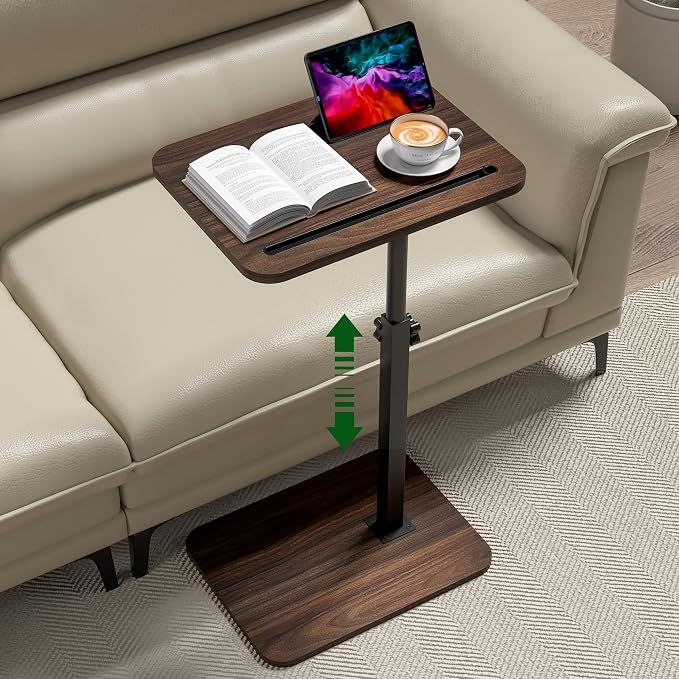 360° Swivel Sofa Side Table for Couch by Unknown