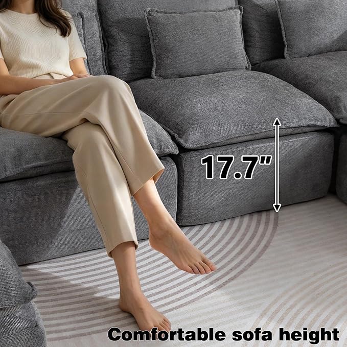 Boneless Couch Sectional Cloud Couch 130'' Oversized Modular Sectional Sofa - Image 5