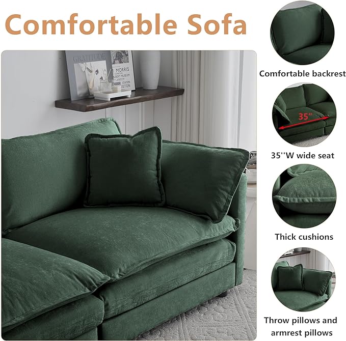 mikibama Modular Sectional Sofa, 76.4 Inch L Shaped Couch Set - Image 4