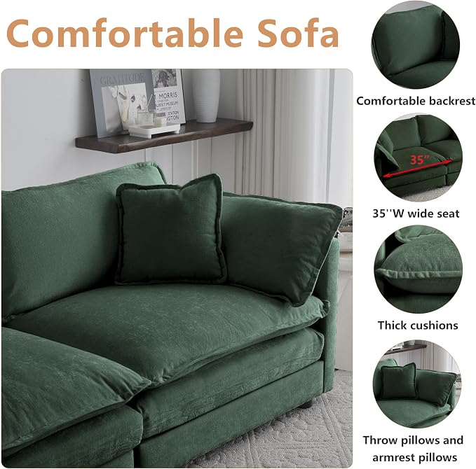 mikibama Modular Sectional Sofa, 146.5 Inch U Shaped Couch Set - Image 3