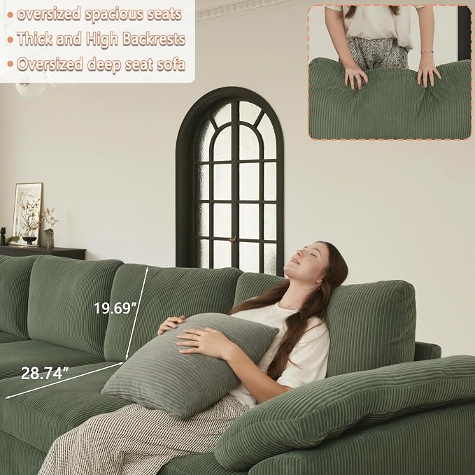 EASE MOOSE Oversized Sectional Modular Sofa, Deep Seat Modular Sectional Cloud - Image 8