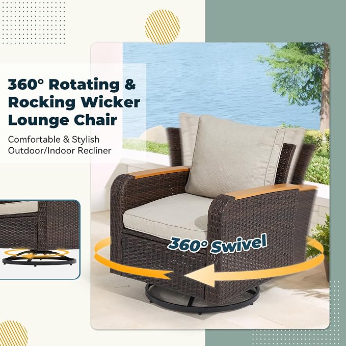 7 Pieces Outdoor Furniture Set - Image 3