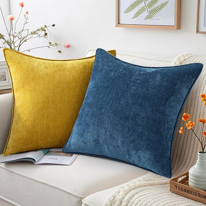 decorUhome Summer Couch Euro Sham Throw Pillow Covers 24x24 Set of 2, - Image 5
