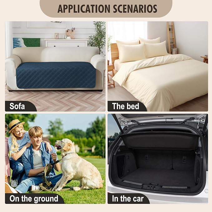Genina Waterproof Couch Cover, Washable Anti-Slip 51 inch Loveseat Sofa Covers - Image 6