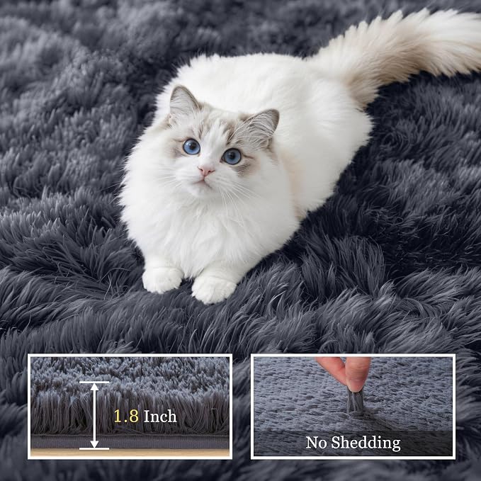 Fluffy Area Rugs 9x12 Living Room Bedroom: Ultra Soft Shag Rug Upgrade Non-Slip - Image 5