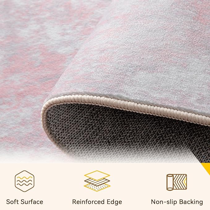 RELEANY Washable Area Rugs 3'x5' Non-Slip Modern Abstract Soft - Image 4
