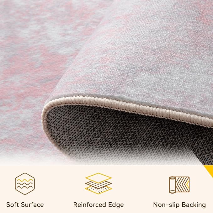 RELEANY Washable Area Rugs 4ft Non-Slip Modern Abstract Soft - Image 4