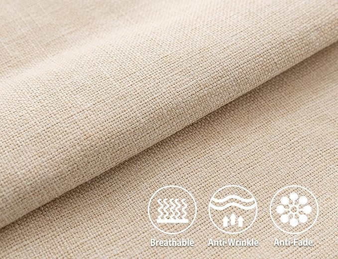 Stellhome Linen Throw Pillow Covers Square Solid Burlap Cushion Covers - Image 2