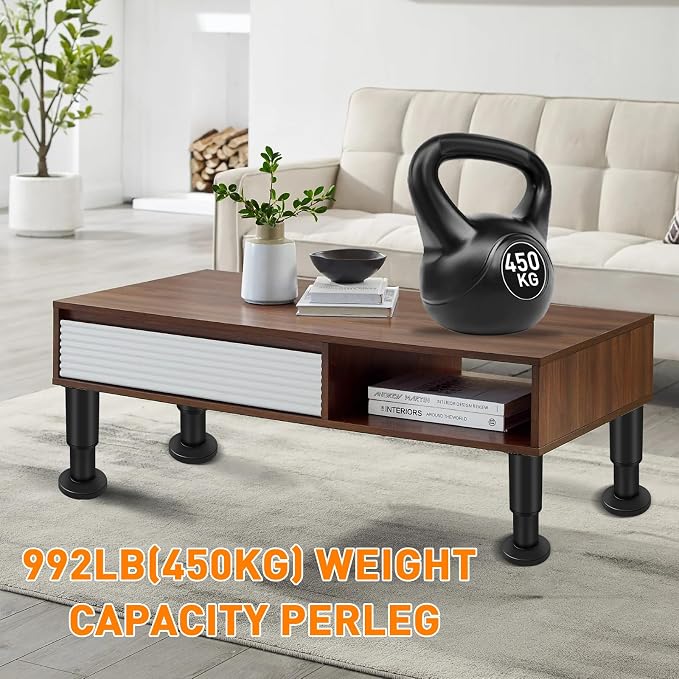 4 PCS Adjustable Round Furniture Legs 7-12.2 inch, Adjustable Height Metal - Image 5