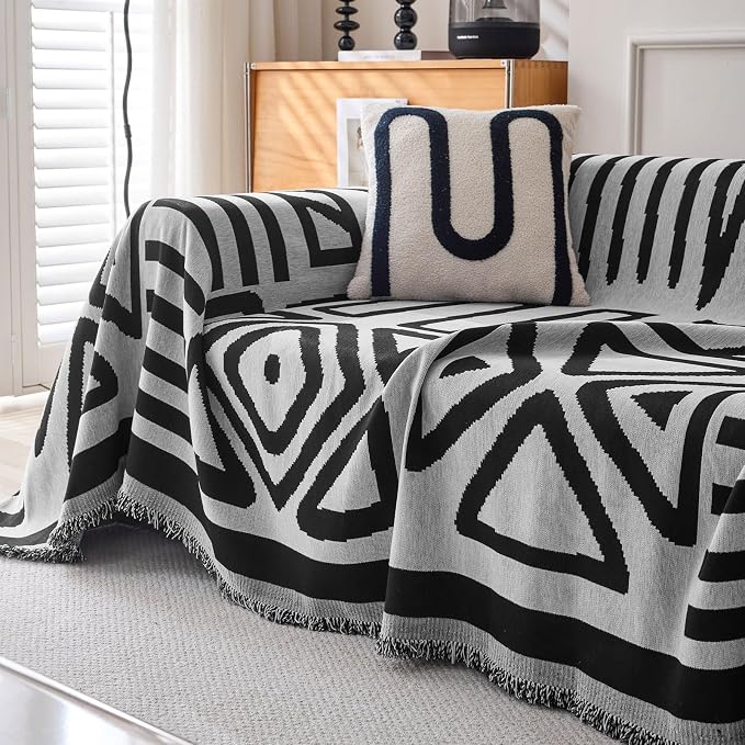VClife Bohemian Couch Covers for Dog, Minimalism Checkered Sofa Furniture - Image 3