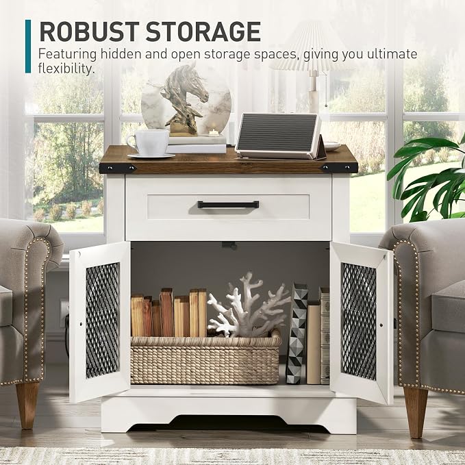 RALGEND White Farmhouse End Table - Image 6
