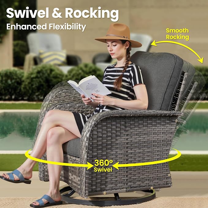 ovios 8-Piece Patio Furniture Set, Outdoor Wicker Sofa - Image 2