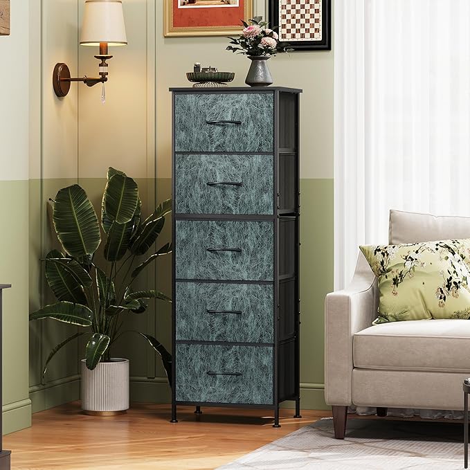 WLIVE Fabric Dresser, 5-Drawer Tall Dressers - Image 2