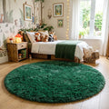Amdrebio Dark Green Round Rug 6Ft by Amdrebio