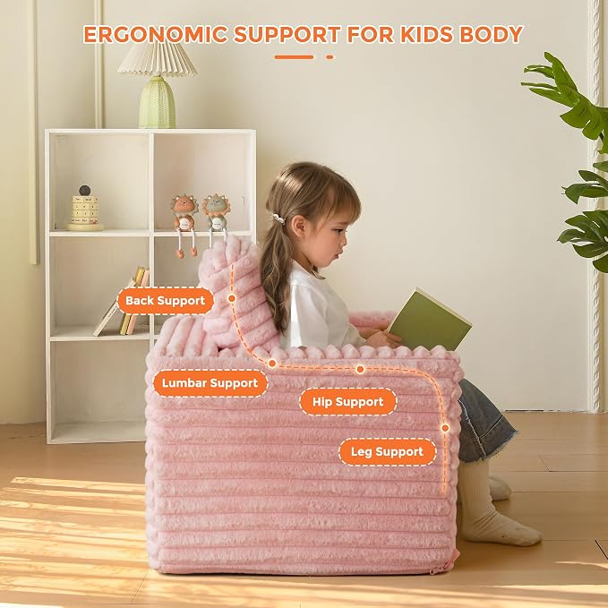 MAXYOYO Kids Bean Bag Chair, Comfy Faux Fur Bean Bag Sofa - Image 8