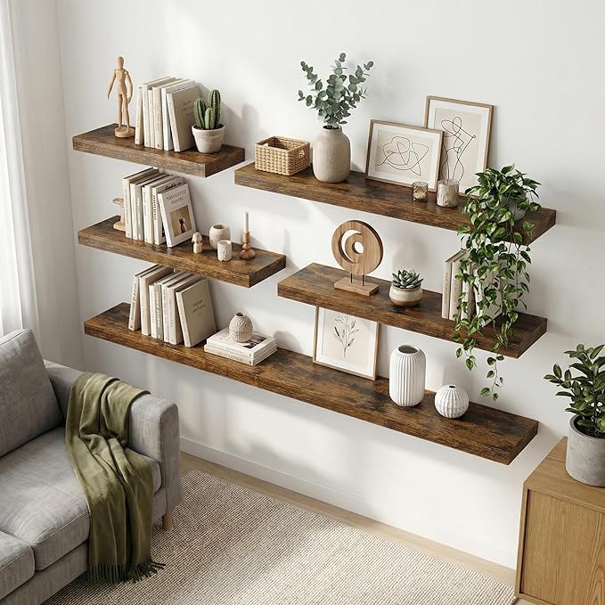 12 inch Deep Floating Shelves for Wall, 36 inch Wide Engineered Wood Wall - Image 2