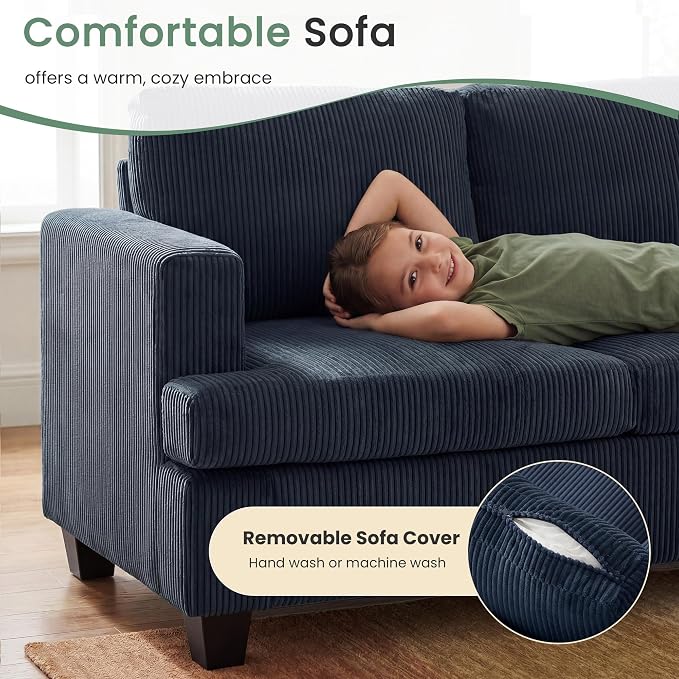 YOUDENOVA Sofa, 63” Comfy Loveseat Sofa - Image 4