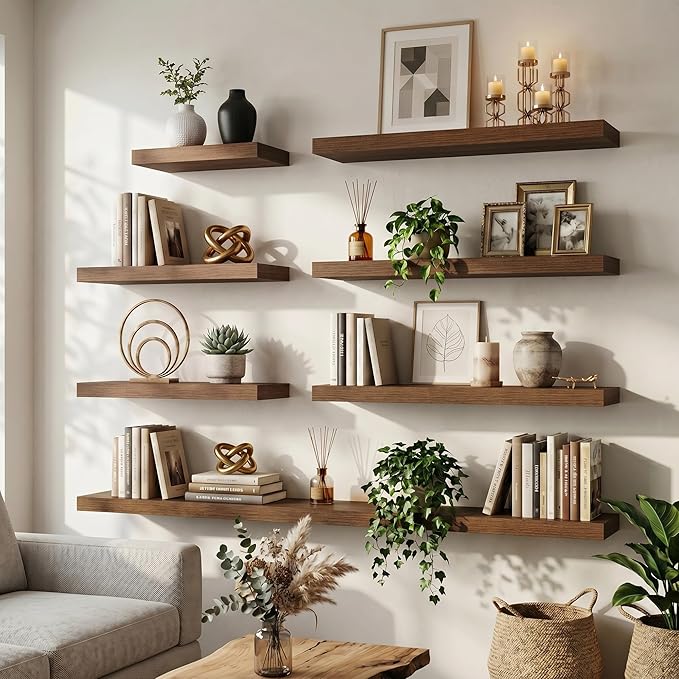 FLYJOE Floating Shelves for Wall, 32 Inch Floating Shelves Set of 2, Kitchen - Image 3