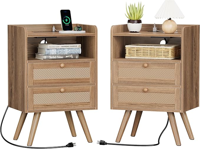 SUPERJARE 2 Drawer Night Stand by SUPERJARE