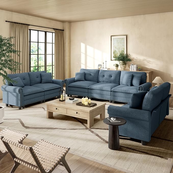 HERA'S HOUSE 3 Pieces Modular Sectional Sofa Sets, Oversized Couch Set by HERASHOUSE