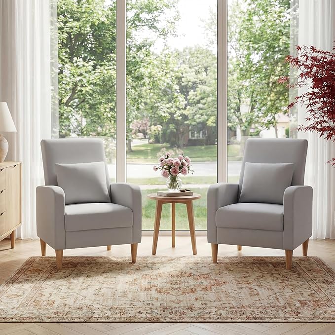 COLAMY Mid-Century Modern Upholstered Accent Chair - Image 7