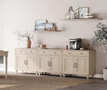 WAMAPT Buffet Cabinet with 6 Doors and 3 Drawers, Large Coffee Bar Table Wood by WAMPAT