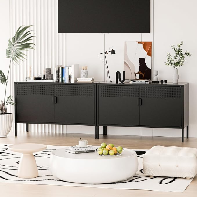 Washsemba 2 Door Storage Sideboard, Metal Storage Cabinet - Image 5