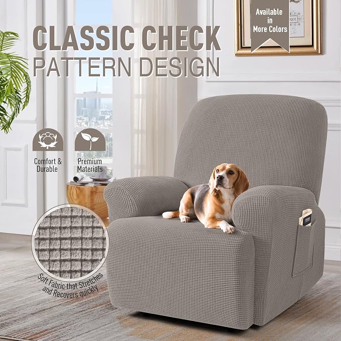 TAOCOCO Recliner Cover 4-Pieces, Recliner Stretch Sofa Slipcover, Recliner - Image 2