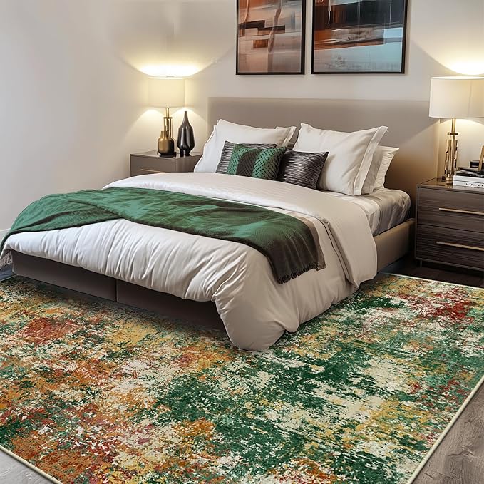 RELEANY Washable Area Rugs 6'x9' Non-Slip Modern Abstract Soft - Image 2
