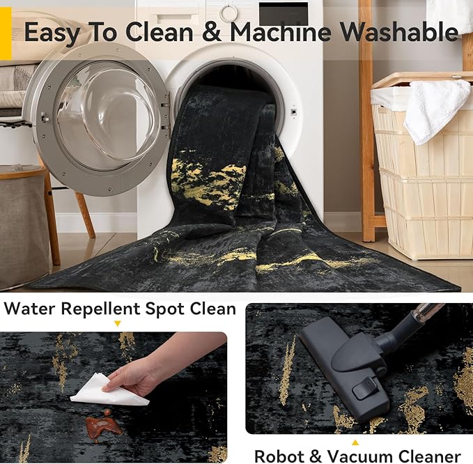 RELEANY Washable Area Rugs 3x7 Non-Slip Modern Abstract Soft - Image 6