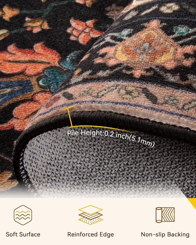 RELEANY Area Rugs 2'6"x12' Runner Rug Non Slip Washable - Image 4