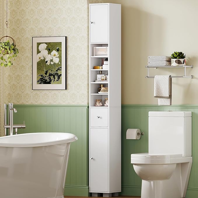TEENFON Bathroom Cabinet, Narrow Bathroom Storage Cabinet by TEENFON