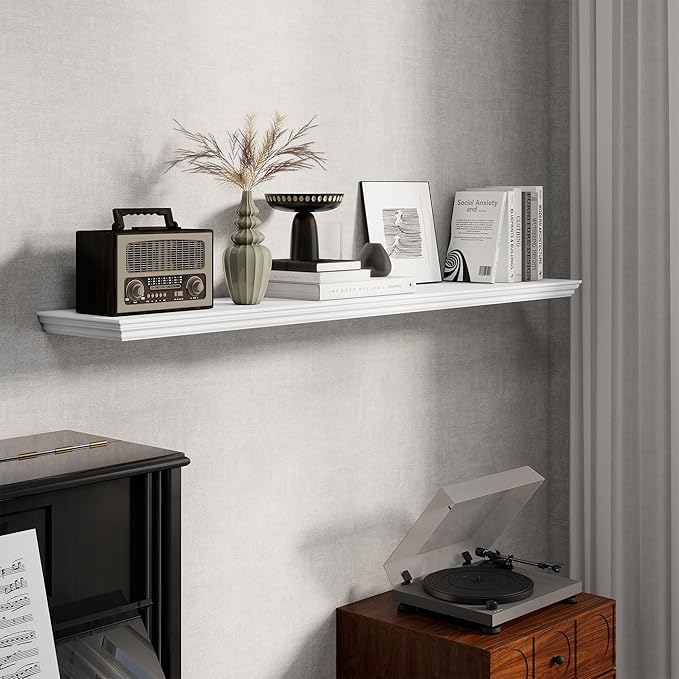 Fun Memories Floating Shelves 55 Inch Long, 9.3 Inch Deep Classic Crown Molding - Image 5