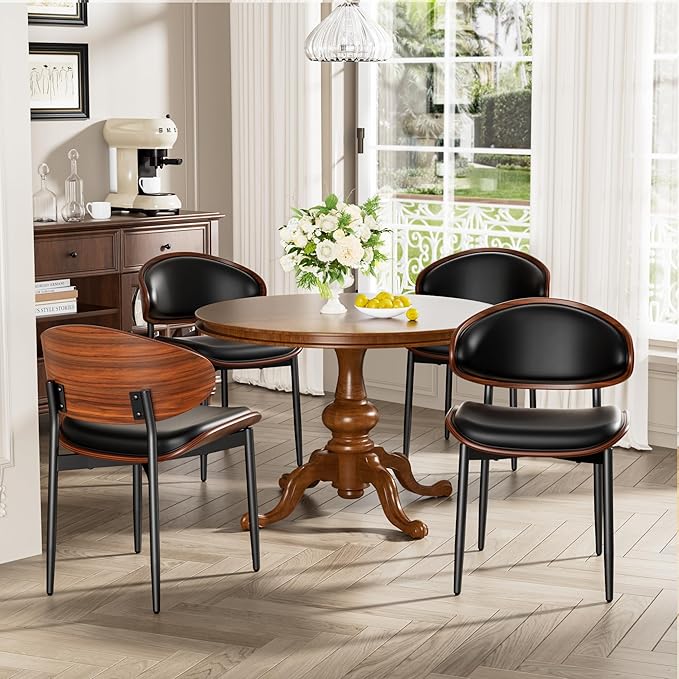YaFiti Dining Chairs Set of 6, Dining Room and Kitchen Chairs, Mid Century - Image 3