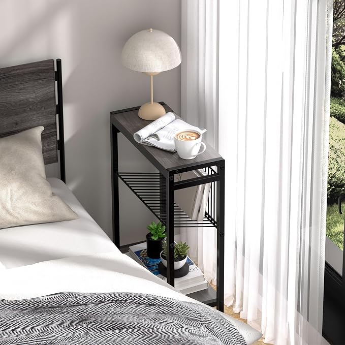 End Table for Small Space, 3-Tier Narrow Side Table - Image 8
