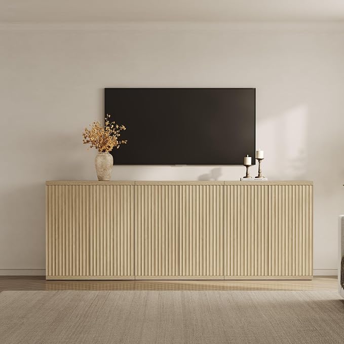 SICOTAS Buffet Cabinet with Storage Accent Sideboard Modern Credenza with Doors - Image 2