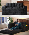 Gizoon Convertible Loveseat Sleeper Sofa Bed, Corduroy Pull Out Couch by Gizoon
