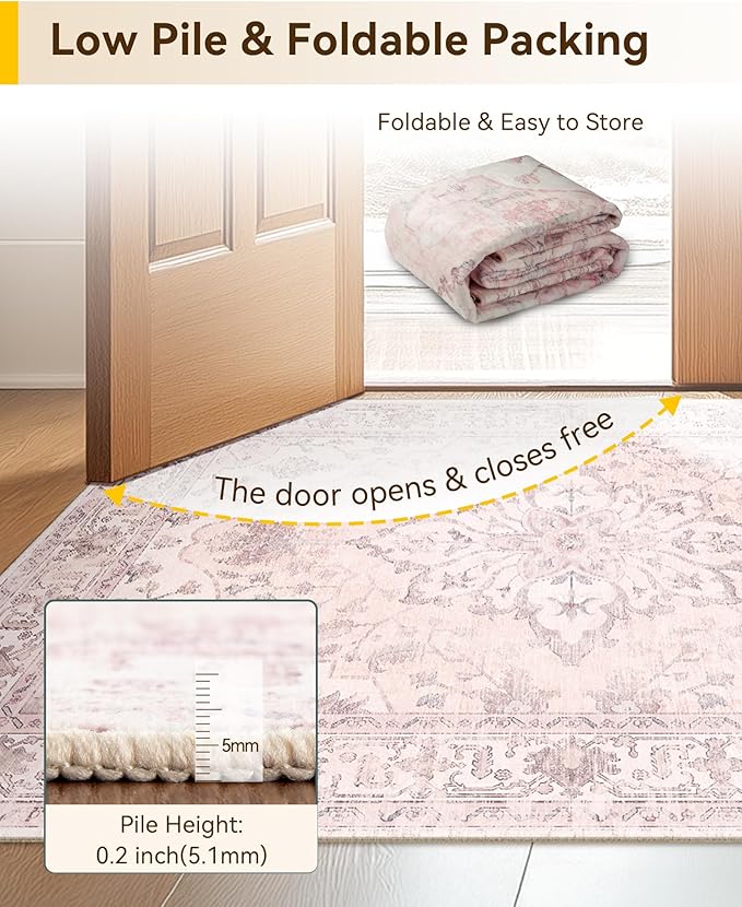 RELEANY Area Rugs 2'x6' Runner Rug Non Slip Washable - Image 5