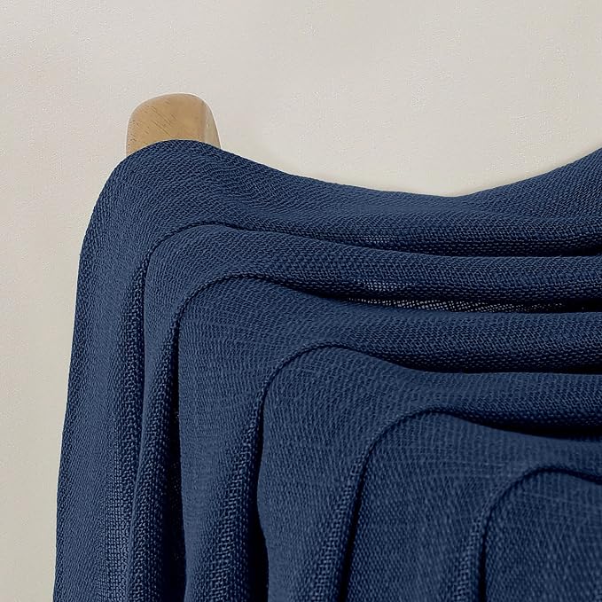 Chyhomenyc Navy Blue Semi Sheer Curtains 84 Inches Long 2 Panels Set, Light - Image 9