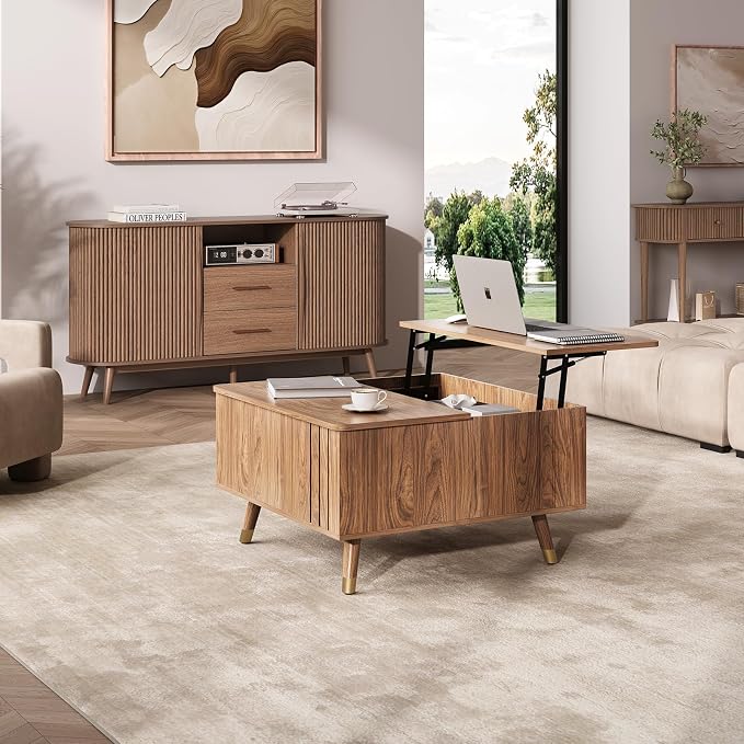 JOINICE 32" Square Lift Top Coffee Table - Image 6