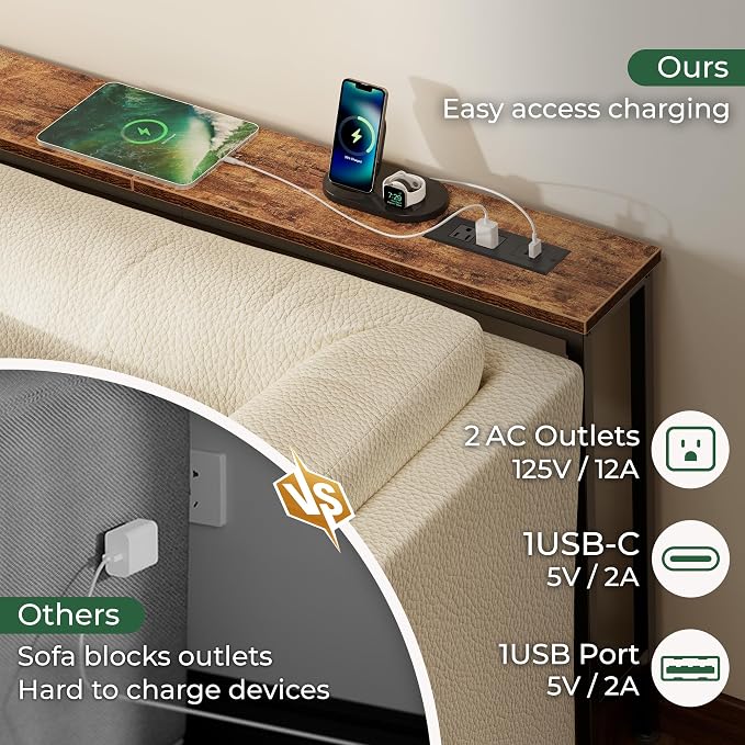 SUPERJARE 102.4 Inch Sofa Table - Image 4