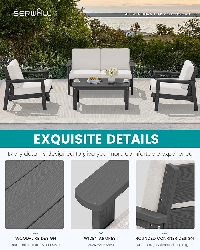 SERWALL HDPE Patio Furniture Set - Image 4