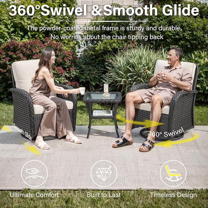 Belord 6 Pieces Wicker Patio Conversation Sets - Image 4