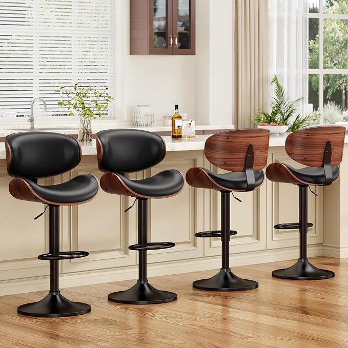 YaFiti Swivel Bar Stools for Kitchen Counter, Adjustable Bentwood Barstools - Image 6