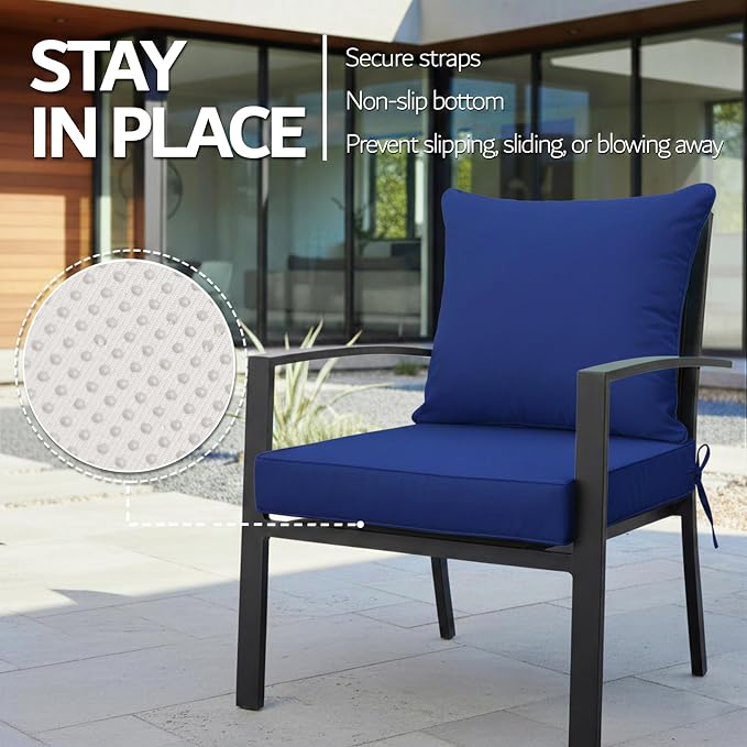 24x24 Inch Outdoor Chair Cushions Set of 4, Patio Furniture Cushions - Image 5