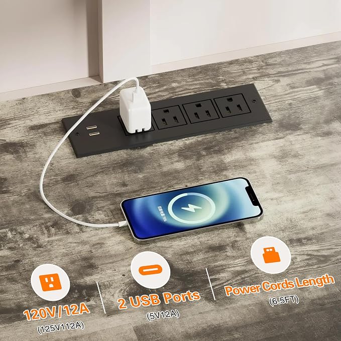 VECELO TV Stand with Power Outlets - Image 8