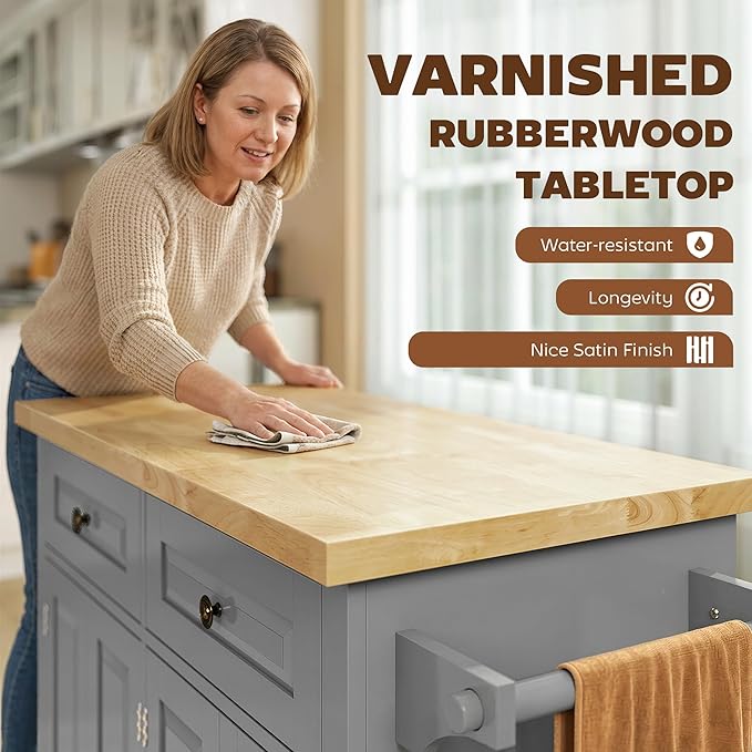 HOMCOM Kitchen Island Cart - Image 3