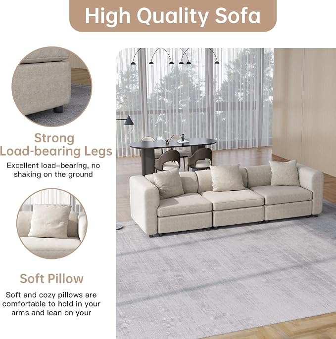 Guyii Modern 140.94" Long Oversized 4-Seat Velvet Sectional Sofa, Convertible - Image 4